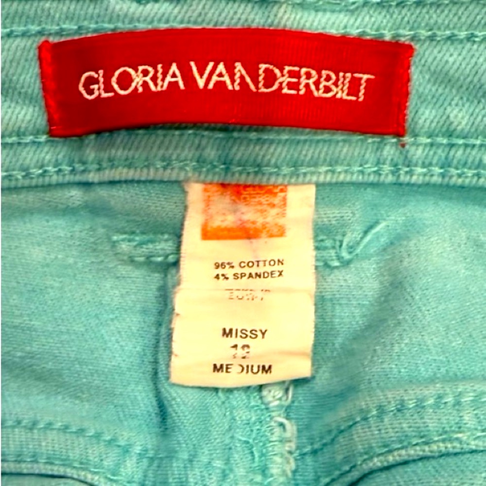 Gloria Vanderbilt Turquoise Straight Leg Jeans - Picture 2 of 6